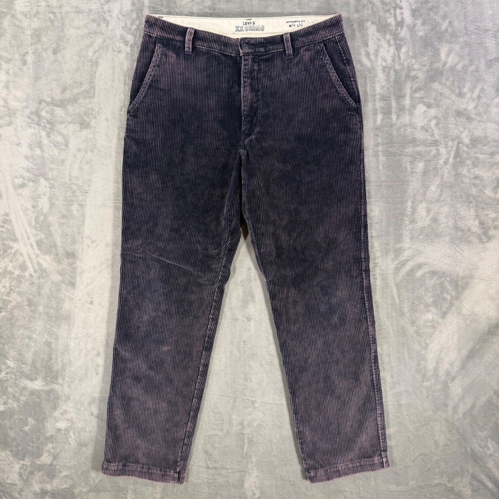 Levi's XX Chino Authentic Fit Corduroy Pants Men's Size 34x32 Faded Purple